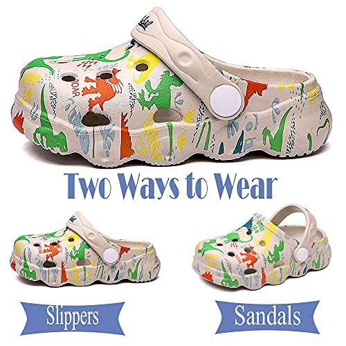 Image of Kids Clogs Boys Girls Toddler Dinosaur Slip on Slide Garden Shoes Cartoon Beach Pool Kids Clog Sandals Slippers Water Clogs