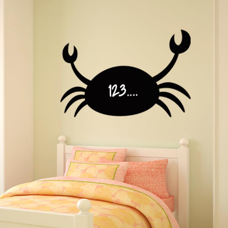 Sticker tableau noir crabe effaçable pour décorer la cuisine et noter les menus