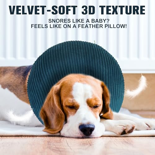 Image of BINGPET Inflatable Dog Cone Collar Alternative After Surgery,Soft Recovery Cone for Dogs to Stop Licking,Dog Blow up Protective Neck Donut ECollars Adjustable for Large Medium Small Pet,Upgrade M