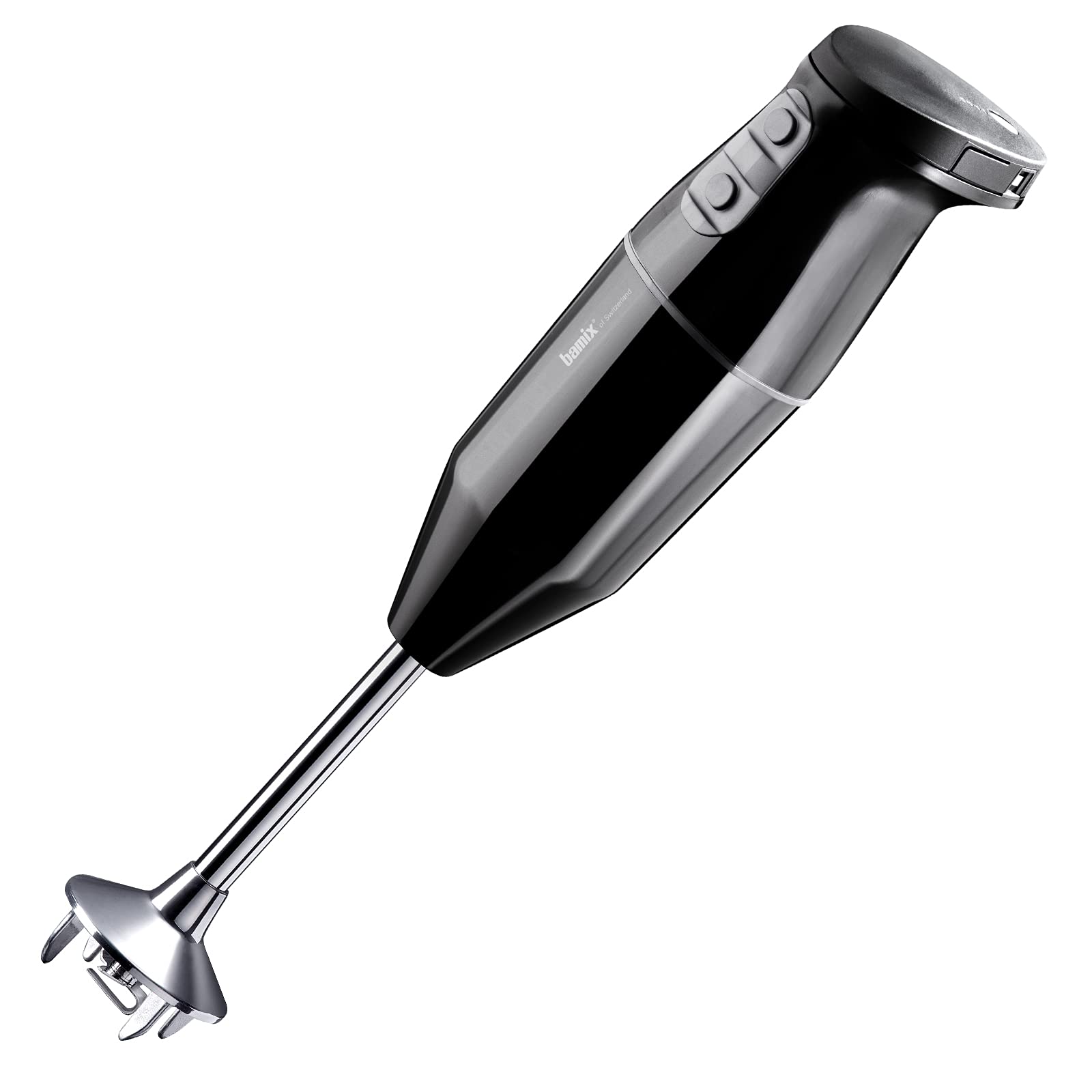 bamix cordless Set avec mixeur plongeant sans fil, Station de charge, Couteau étoile, Disque fouet, Disque mélangeur, Inox, 250 W, 2 vitesses, Fabriqué en Suisse, Noir