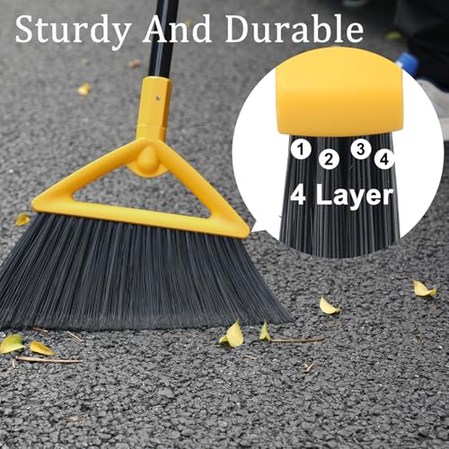 Image of Heavy Duty Yellow Angle Broom with Long Handle - 2 Pack