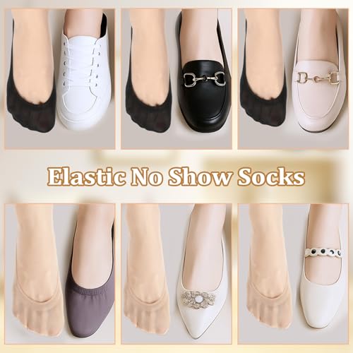 6 Pairs No Show Socks Women, Ultra Low Cut Non Slip Thin Liner Socks Invisible Hidden Socks for Flats2