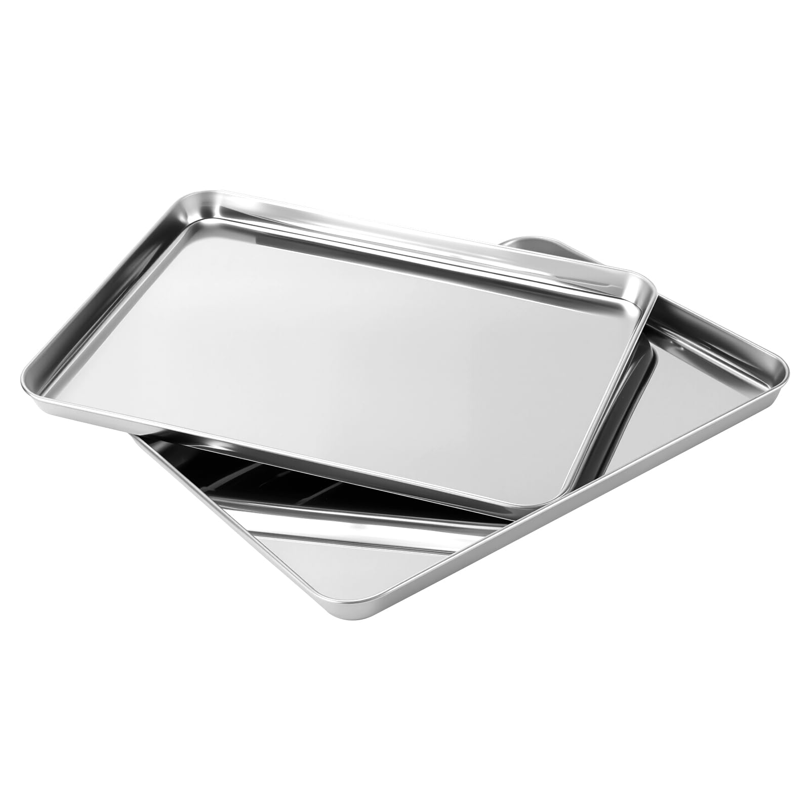 SOUJAP 6 teglie da forno, rettangolari in acciaio inox, per cottura, arrosto, cottura, 40,5 x 30,5 x 2,5 cm, lavabili in lavastoviglie