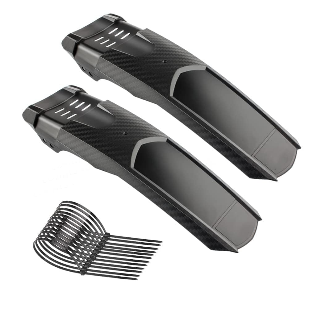 KASTWAVE Mountain Bike Fender, MTB Mudguard, Textured Rubber Mud Guards, Front and Rear Bicycle Mudguard, Suitable for all kinds of mountain bikes, Fits 20" 26" 27.5" 29" Universal Bike, Black (2PCS)