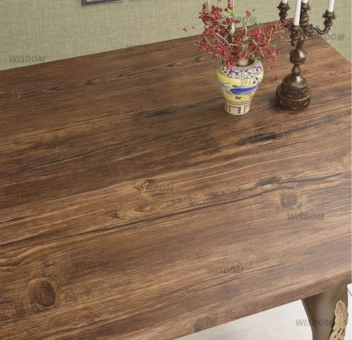 Image of WISDOM Gold Brown Wood Contact Paper Peel and Stick Countertops Waterproof Wood Wallpaper for Cabinets Table Furniture Self Adhesive Removable 24X200 Inch