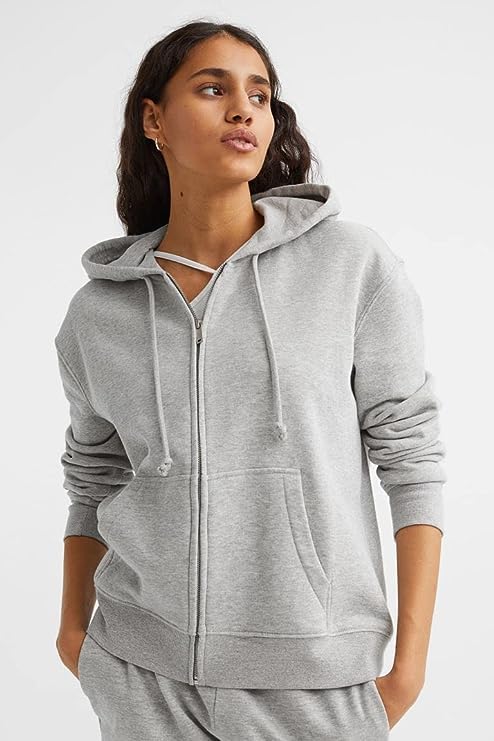 Image of Women's Hoodie for Casual Winter Wear Cotton Warm Zipper Jacket Hooded Neck Hoody