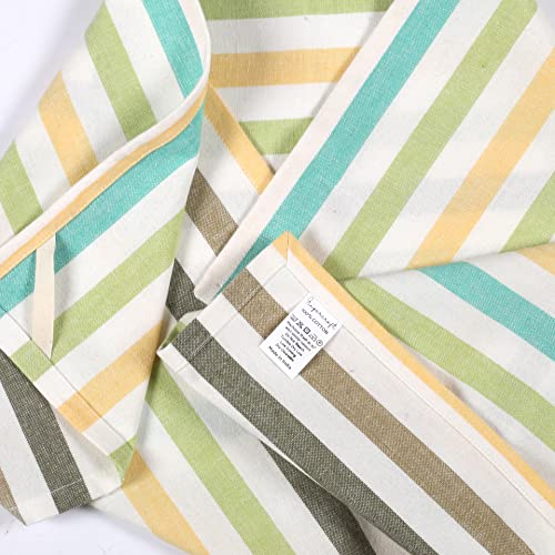 Image of FINGERCRAFT Kitchen Cloth 100% Soft High GSM Cotton Fabric Kitchen Towel, 20 x 30 Inches Perfect Size for Kitchen Uses, Set of 6, Multipurpose Use as Dish Towel, Bar Towel (Soft Stripe)
