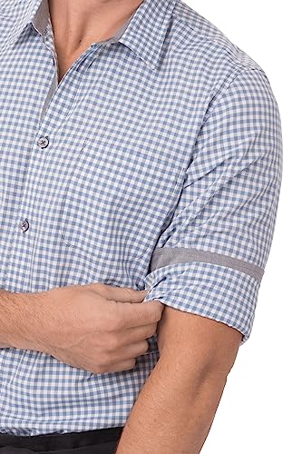 Chef Works Men's Modern Gingham Long Sleeve Dress Shirt3