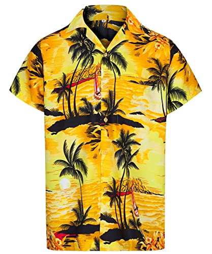 Tropical Hawaiian Shirt for Men with Pocket-Aloha Short Sleeve Loose Fit Caribbean Shirts - Floral Button Down Shirt2