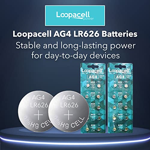 20 pilas Alcalinas LOOPACELL AG4 LR626 377 1.5V para reloj miniatura 2