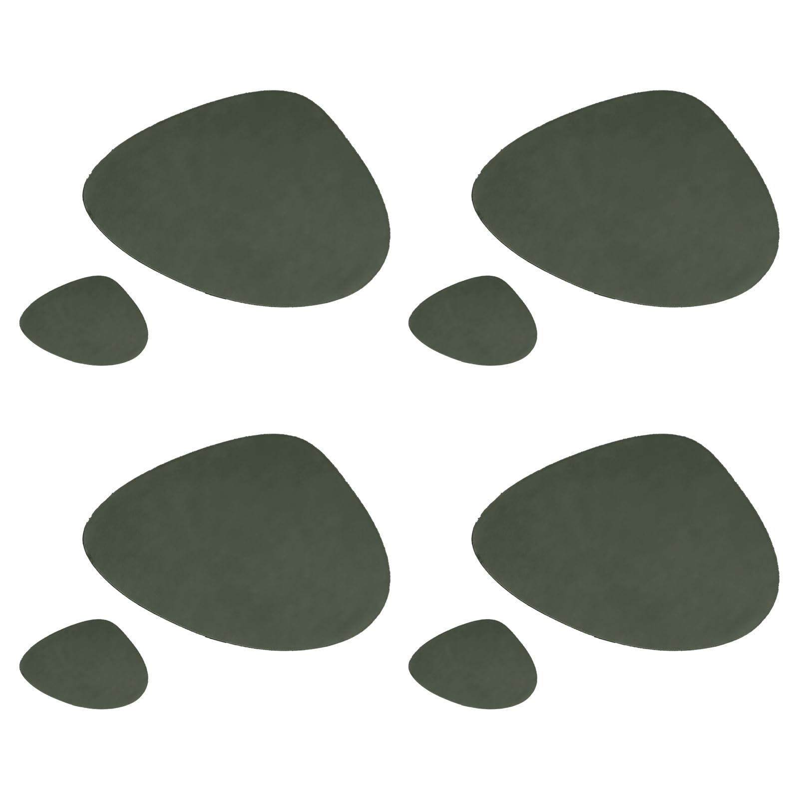 Reversible Leather Placemat Watertight Heatproof Nonslip for Dining Table Leather Coasters