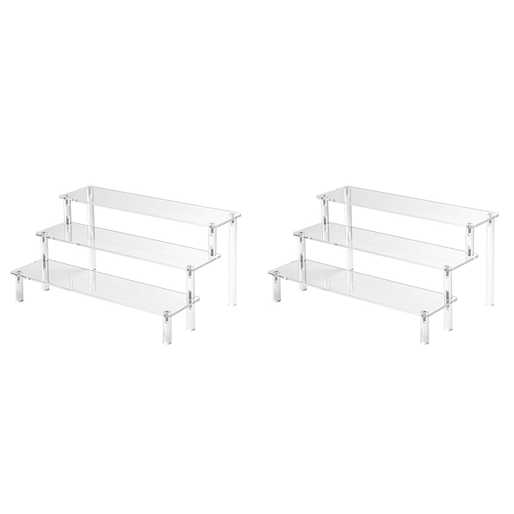 Vjsujehgy 2X Acrylic Lifting Display Stand 3-Layer Perfume Tissue Display Stand Character Model Display Stand Dessert Rack