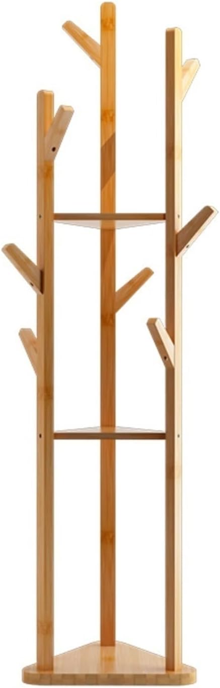 コートハンガー 寝室用ハンガー フロアスタンド コートラックスタンド 多機能 大容量収納ラック 廊下(Wood color)