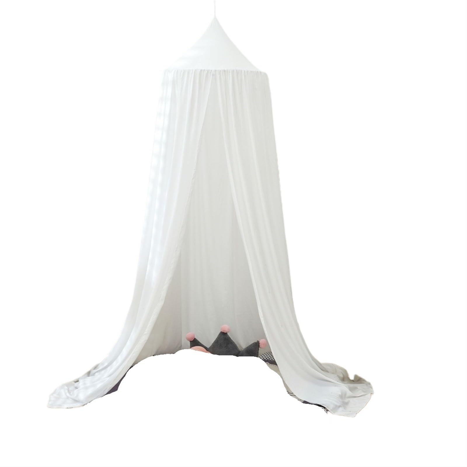 CGUOHU Mosquito Net Bed Canopy Curtain Tent Hanging Round Play Room Decor For Bed(White)