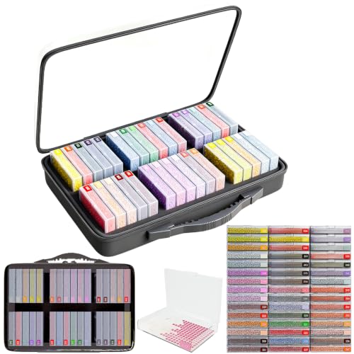 Image of SuSentak 2-in-1 Diamond Painting Tray and Storage Set, 32 Pcs | Dot-Grip Bead Alignment Trays, Clear EVA Case, Numbered Stickers Included