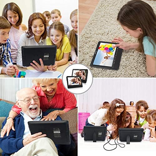 WONNIE 10.5 Portable Dual DVD Players with Two Mounting Brackets, 1024x800 HD LCD TFT, USB/SD/MMC Card Readers, Built-in 5 Hours Rechargeable Battery, Stereo Sound, Regions Free, AV Out & in 7 51O10aohZLL. AC