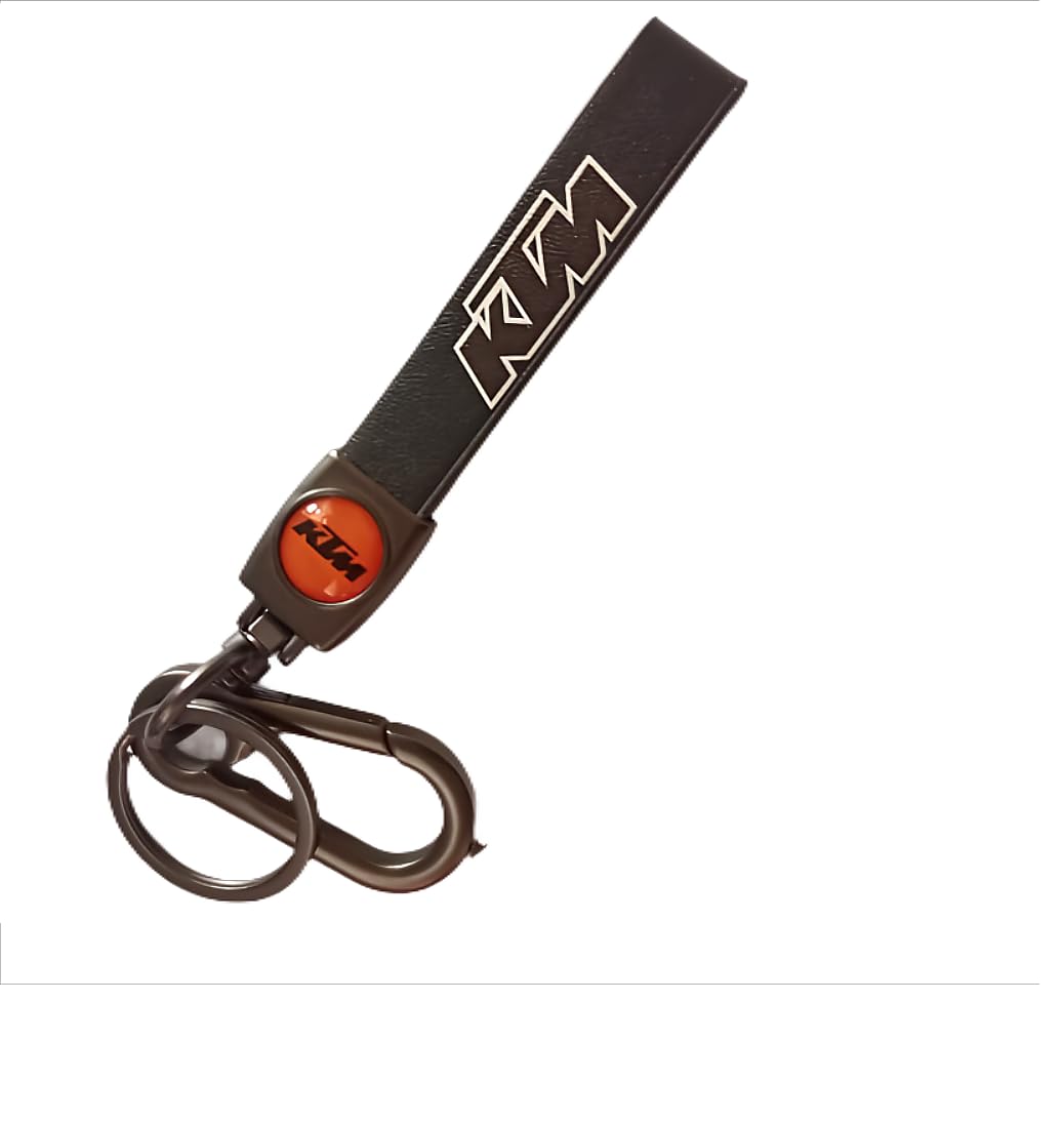VSVERUS LITTLE COLLECTIONS Catchy Premium Leather & Metal Bikes Stainless Steel Locking Hook Antirust Keychain Unique Stylish Look For Men/Women Keyring for I Ktm/Rc Duke 250 Duke 390 (No 1) (Orange)-image-44