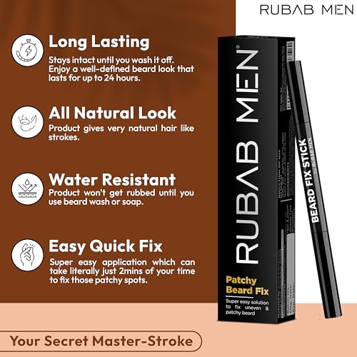 Image of RUBAB MEN Beard Black Pencil Filler for Patchy Beard Area | Quick Party Fix