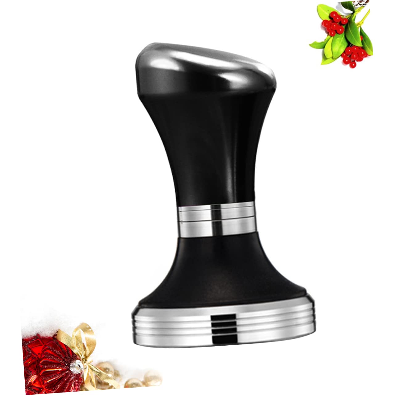 Tamper Caffè Espresso 58mm in Acciaio Inox, Nero Professionale