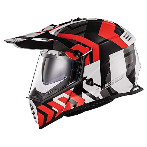 LS2 Helmets Blaze Xtreme Adventure Helmet (Red/Black/White - Large)