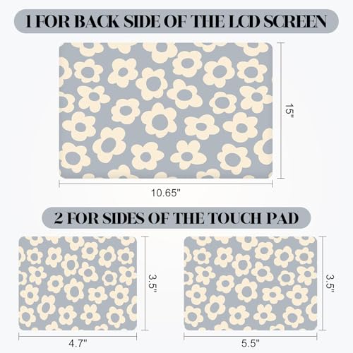 Image of 12 13 13.3 14 15 15.4 15.6 inch Laptop Skin Sticker Protector Cover Decal, Blue Flower Laptop Notebook Vinyl Skin Sticker Cover Personalized Soft Art Case