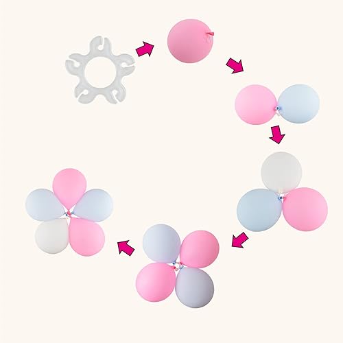 Miniatura 4 de Miliocry Clips para globos, 50 unidades, hebilla de soporte de arco de globos, conectores de flores para globos, soportes de clip para decoración de