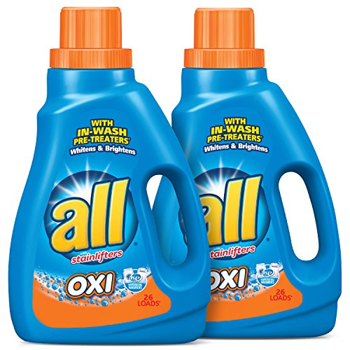all Liquid Laundry Detergent with OXI Stain Removers and Whiteners, 46.5 Fluid Ounces, 2 Count, 52 Total Loads