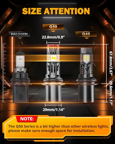 Image of Auxbeam Q50 Series 9004 HB1 Fog Lights Powersport Lights Offroad 36000LM | 900% brightness, built in dual fans, cordless, all in one metal, fast cooling, quick installation, plug and play, 6500k white