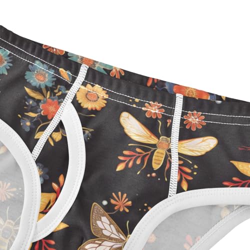 KLL Stylish Embroidery Bee Butterfly Flowers Little Boys Soft Briefs Breathable Undies4