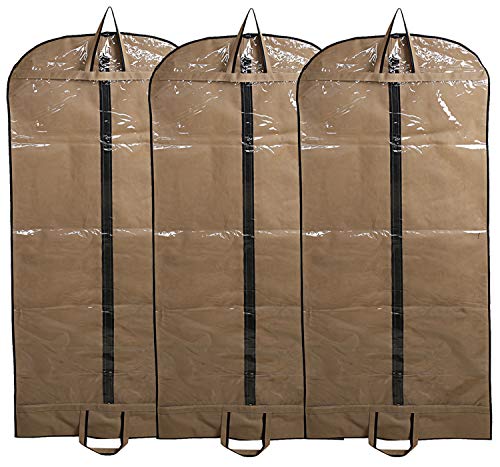 Image of Kuber Industries Non Woven 3 Pieces Long Suit Sherwani Cover (Brown),CTKTLUG413