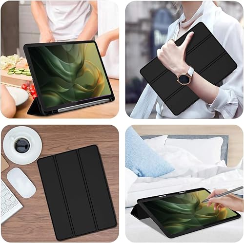 Image of TGK Flip Cover for Motorola Pad 60 Neo 5G 11 inch 2025 Tablet Smart Tablet Case Trifold Stand with Pencil Holder (Black)