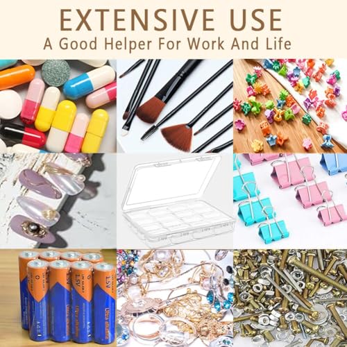 Image of 102pcs Bead Storage Containers, Bead Organizer Boxes And Craft Storage Boxes For Bracelet Making Diy Jewelry Craft Nails, Bracelets, Jewelry, Diamonds, Clay Beads, Screws(6 Pack 96pcs)