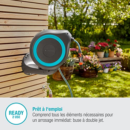 Dévidoir automatique mural Gardena RollUp équipé avec tuyau d'arrosage 15m - vue 8