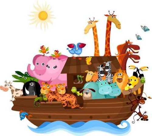 Noahs Ark Wall Decal Wallmonkeys Peel and Stick Graphic (42 in W x 38 in H) WM316202