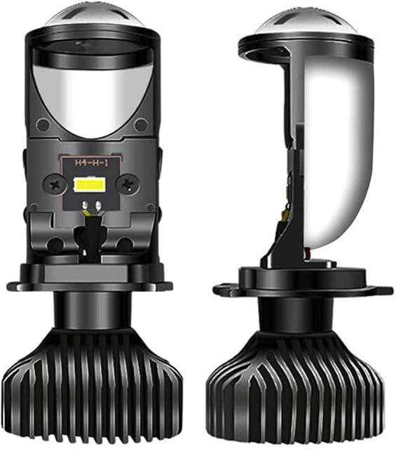 Heinmos H4 Led Headlight Bulbs Mini Projector Lens 9003 High Low Beam Solve Astigmatism Problem Plug Play H4 Led Headlights Conversion Kit Car Motorcycle 35W 5500K 8000LM Right side drive