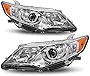 AUTOSAVER88 Headlight Assembly Compatible with 2012 2013 2014 Camry L/Le/Xle/Hybrid (Not Fit SE/SE Sport/Hybrid SE) Headlamp Replacement Chrome Housing Clear Lens