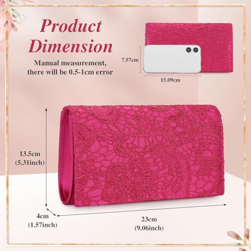 Image of UBORSE Lace Clutch Purses for Women Evening Bag Elegant Envelope Formal Crossbody Shoulder Bag