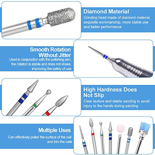 RMENOOR Nail Drill Bits 7 Stücke Nagelfräser Bits Set Keramik Nagelbohrer Aufsatz Diamant Fräser Nägel Nagelfeilen… – Bild 5