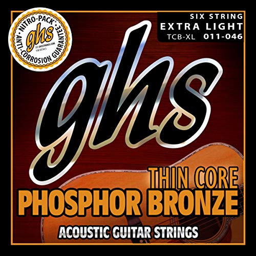Ghs™ Strings »Thin Core Phosphor Bronze - Tcb-Xl - Acoustic Guitar« Corde Per Chitarra Acustica - Phosphor Bronze - Extra Light: 011-046