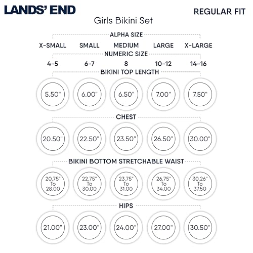 Image of Lands' End Girls' Swim UPF 50+ Adjustable Strap Bikini Set