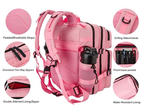 LHI Tactical Military Backpack for Men and Women 25L/35L Army Assault Pack Bag Small Rucksack with Bottle Holder - Image 6