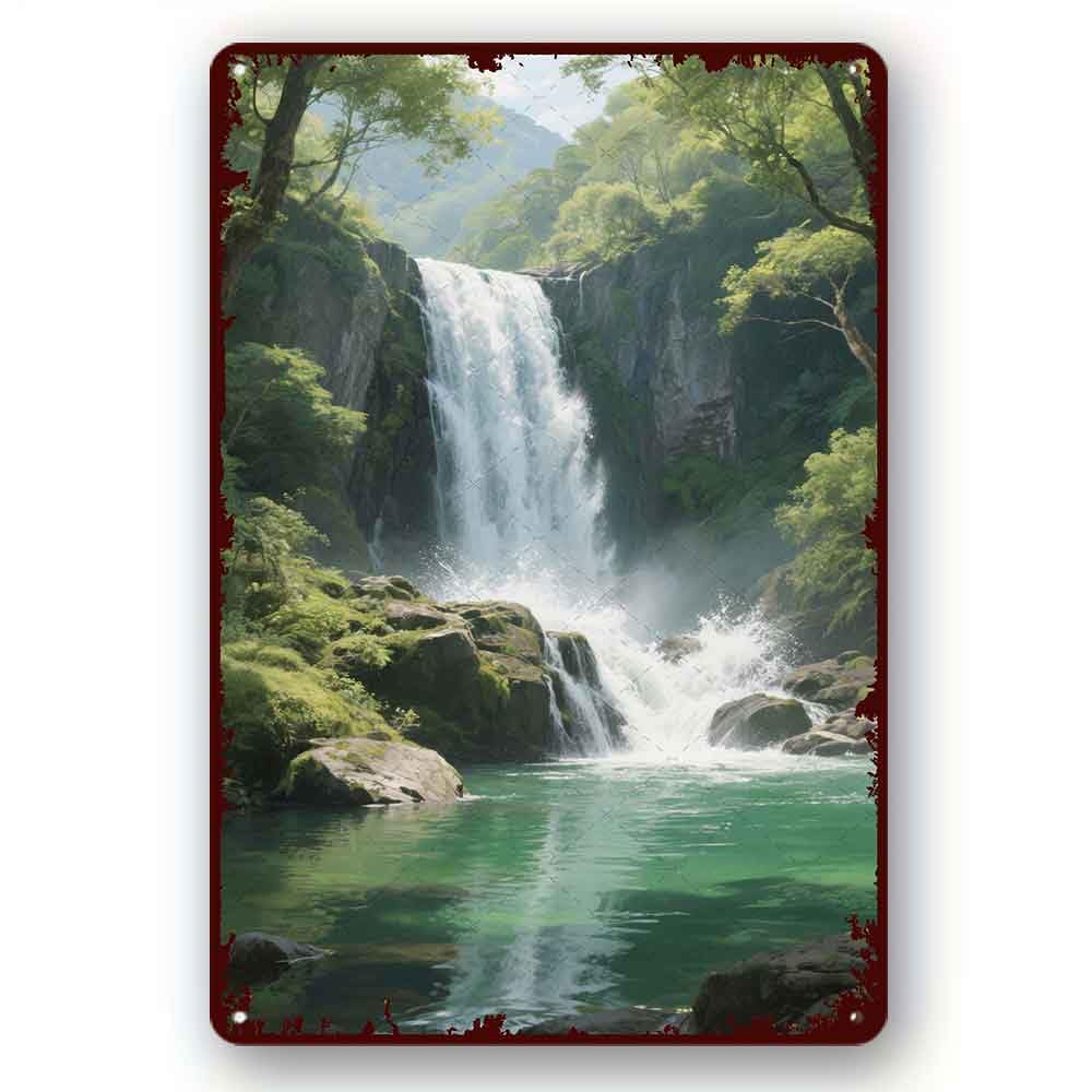 peiyeety Metal Tin Signs Vintage Funny Dunn's River Falls, Jamaica Men Women Decorative Wall Sign Bar Restaurant Cafe Bar Decor8x12 Inch