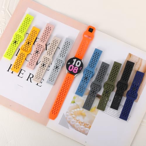 Image of Breathable Bands Compatible with Samsung Galaxy Watch 7 /6 /5 /4 Band 40mm 44mm /Galaxy Watch 6 /4 Classic 47mm 43mm 46mm 42mm /Watch 5 pro 45mm, 20mm Silicone Sport Replacement Strap