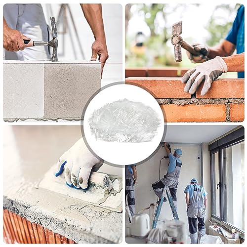 1 Kg Polypropylen Faser, Polyfasern für Beton, Mörtel, Gips, Zementmörtel, Polypropylenfasern Verstärkung und Widerstand, Verhindert Rissbildung Reduziert Schrumpfung, Homogene Verteilung der Mischung