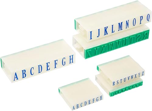 PATIKIL Sellos de letras desmontables, 2 juegos de sellos del alfabeto de la A a la Z, juego de combinación de sellos iniciales, tamaño de fuente de