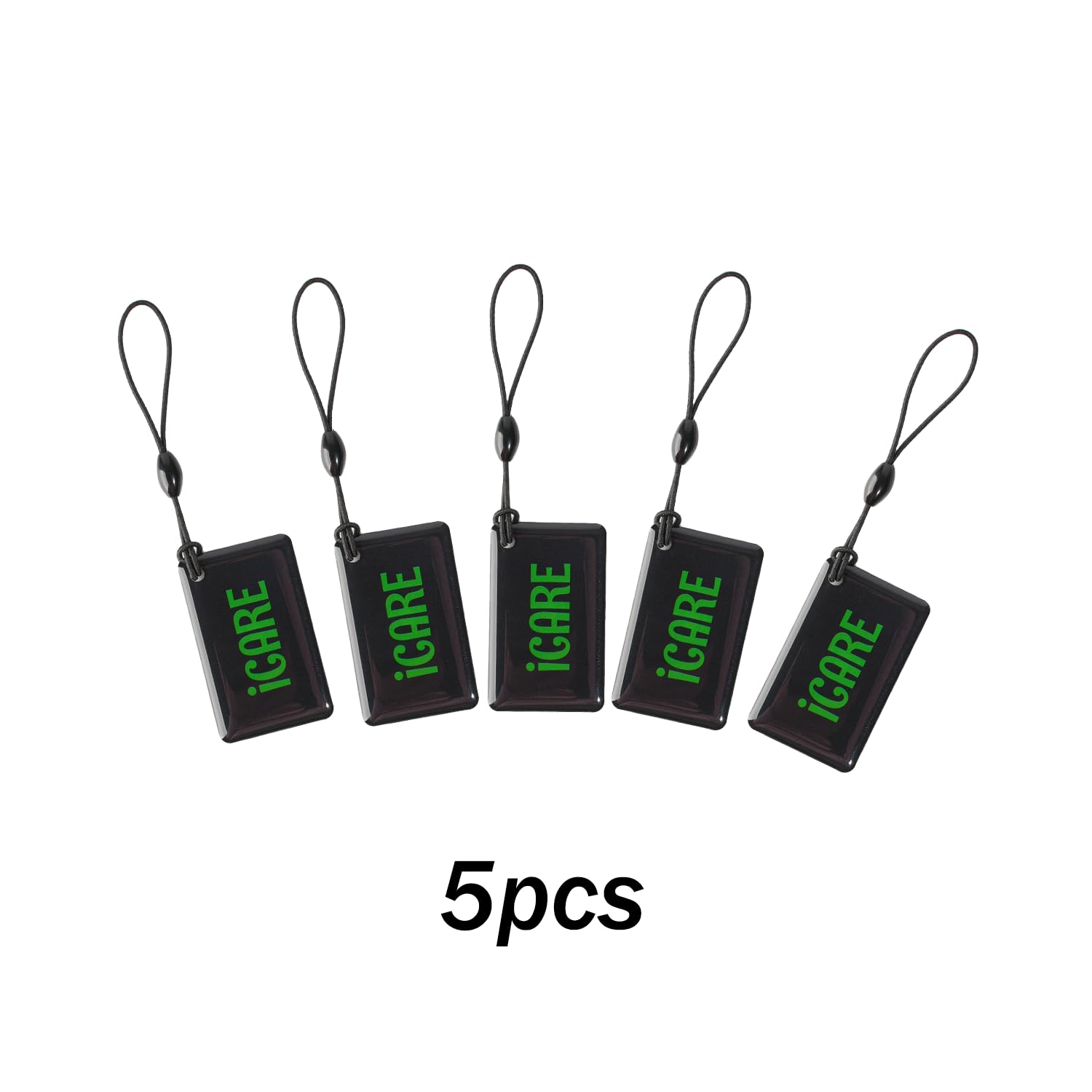 5 IC RFID-Token, EFID-Schlüsselanhänger, RFID 125KHz Nur-Lese-Tag-Token, für ICARE Fingerprint Schließzylinder Smart Lock Türschloss,schwarz