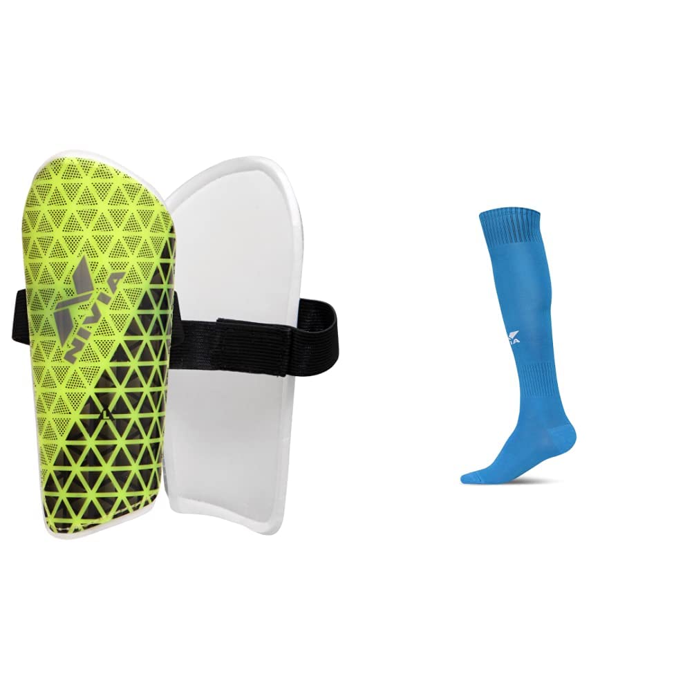 Nivia 805GR Wisdom-2018 Plastic Shin Guard, Medium (Green) & Nivia 728MRW Encounter Blend Stockings, Medium (Royal Blue) Combo (B08615RQDQ) Amazon Price History, Amazon Price Tracker