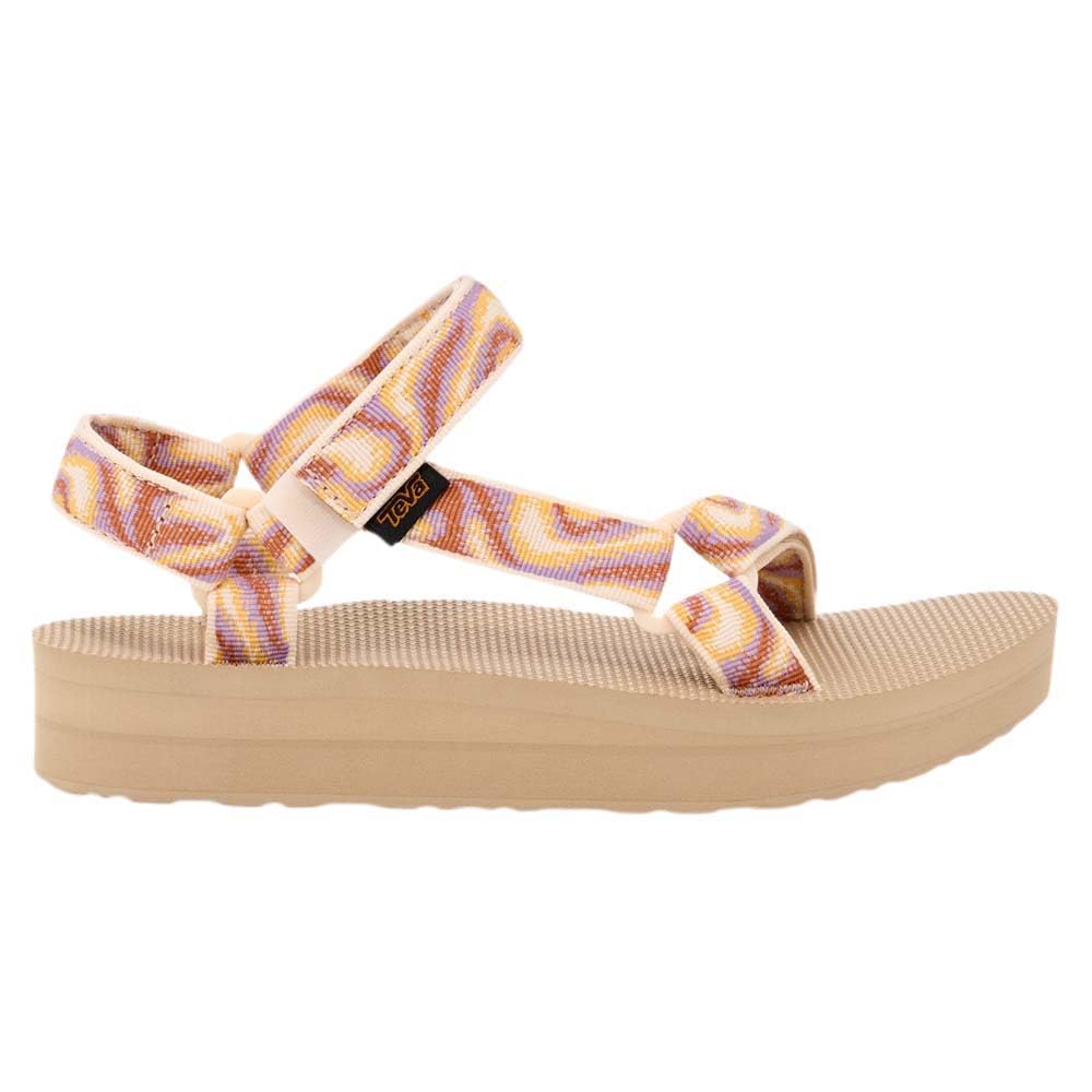 Teva Sandalias Midform Universal Beige con plataforma ligera para mujer 7