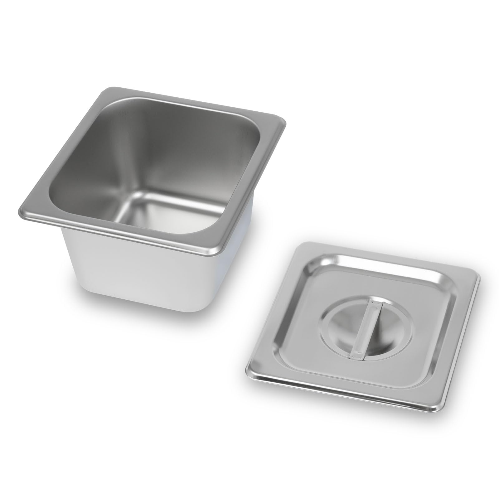 VERTES Recipiente para Ingredientes 3 x 1/6 GN Gastronorm, Acero Inoxidable, 100mm de Profundidad, Higiénico, Resistente a los arañazos, Resistente a temperaturas de -40° a 300°C, para baño maría