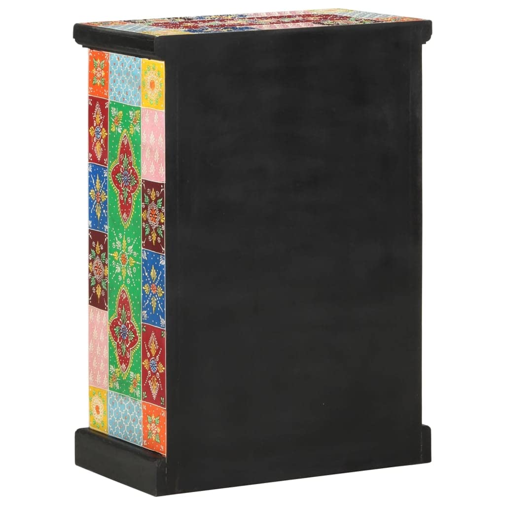Gecheer Aparador, vintage, pintado a mano con puertas, 53 x 30 x 75 cm, madera maciza mango R117